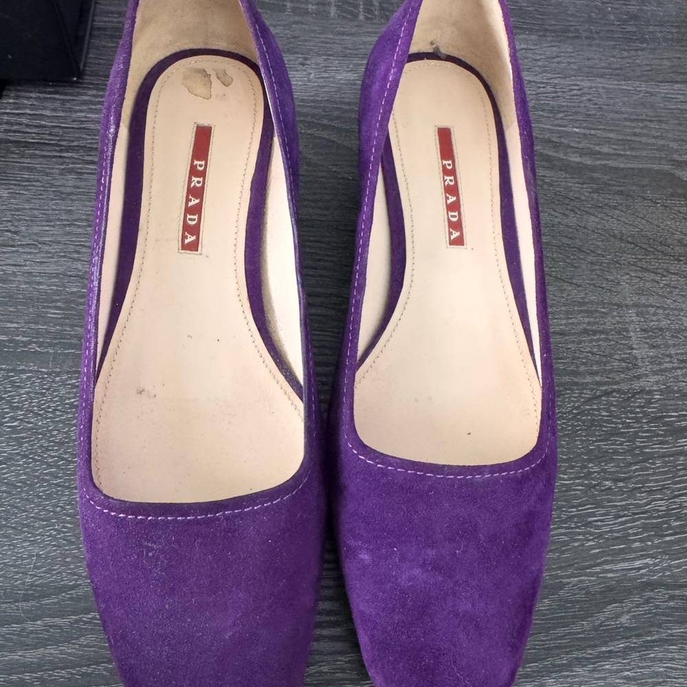 Prada Purple Suede Flats